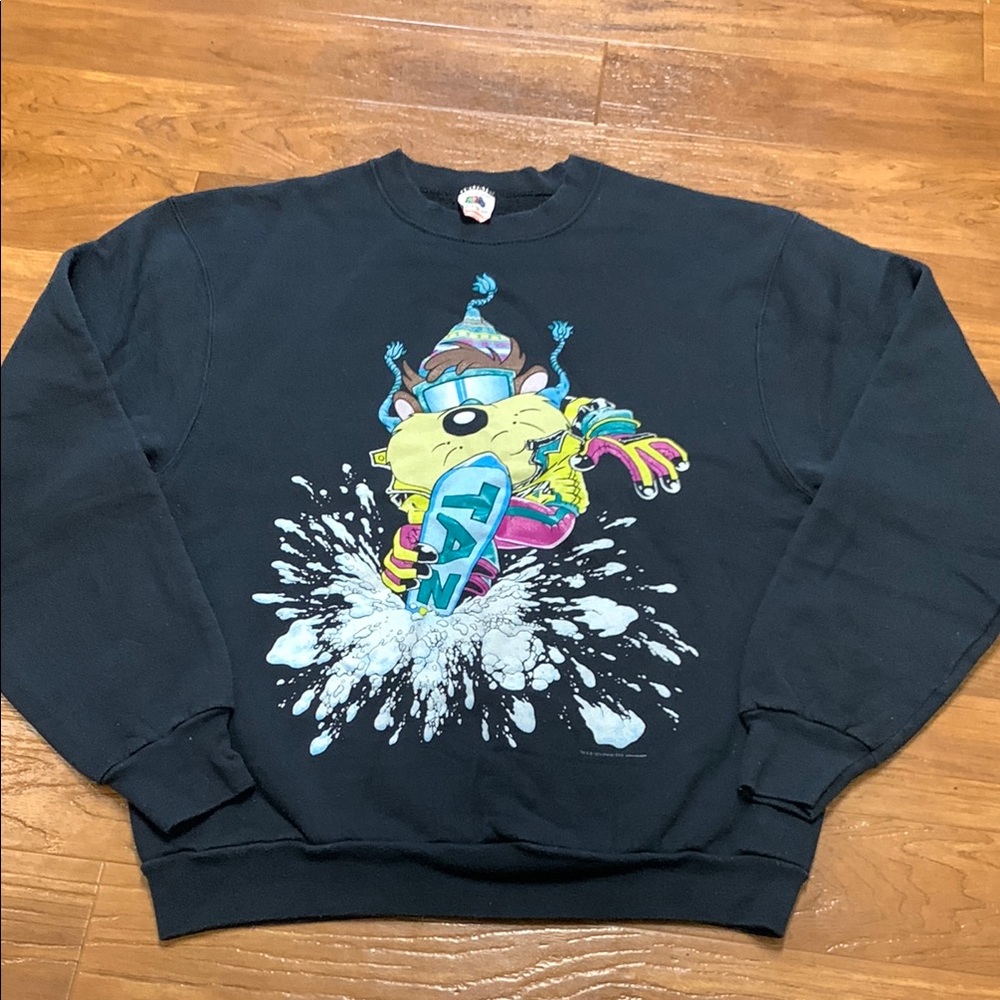 Vintage Taz 1993 Warner Bros Snowboard Sweatshirt